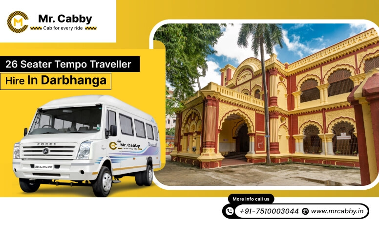 26 Seater Tempo Travellers On Rent in Darbhanga, Tempo Traveller 26 Seater on Rent per Km in Darbhanga 