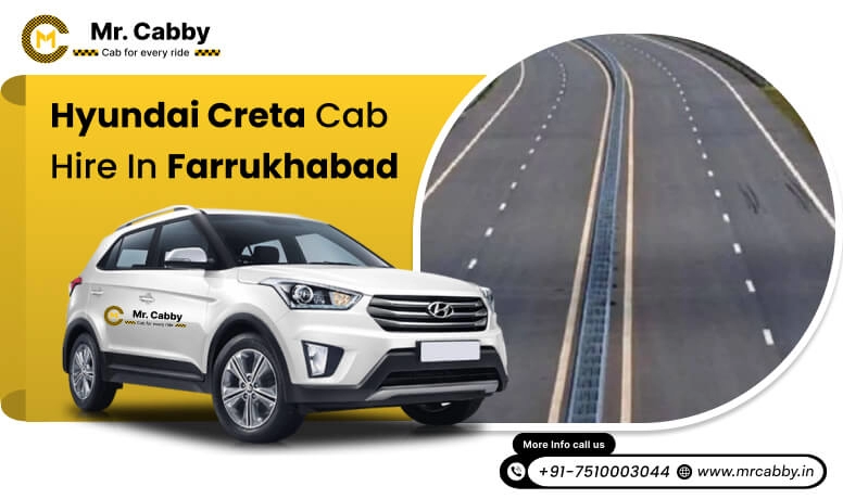 Hire Hyundai Creta cab on rent in Farrukhabad for luxury travel, 7 seater Hyundai Creta Taxi Service in Farrukhabad - Mr. Cabby