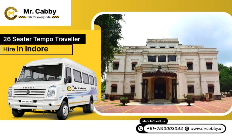 26 Seater Tempo Travellers On Rent in Indore, Luxury 26 Seater Tempo Traveller Hire in Indore for outstation