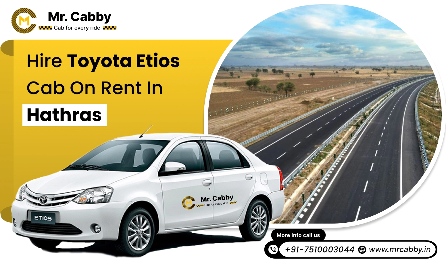 Toyota Etios Cab Hire in Hathras, Toyota Etios Rental Service in Hathras with 10% Off - Mr. Cabby