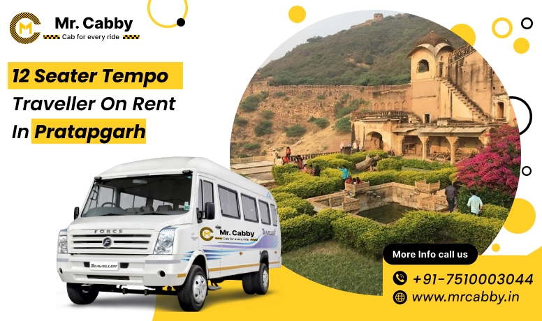 12 seater Force Tempo Traveller in Pratapgarh at 10% Off with Mr. Cabby for Group Travel and Tours