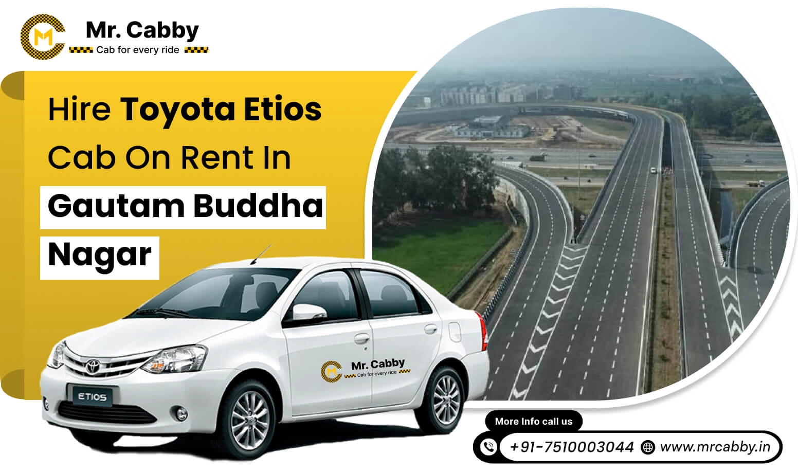 Toyota Etios Cab Hire in Gautam Buddha Nagar | Book Toyota Etios Rental Service in Gautam Buddha Nagar with 10% Off | Mr.Cabby