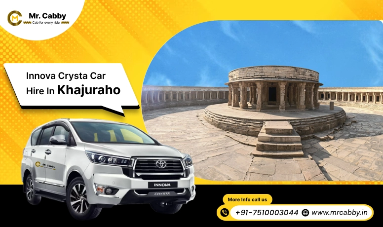 Hire Innova on Rent in Khajuraho, Toyota Innova Crysta car hire in Khajuraho, innova car rent per km - Mr. Cabby