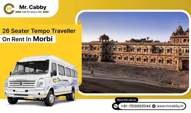 26 Seater Tempo Traveller on Rent in Morbi, Hire 26 Seater Tempo Traveller in Morbi - Mr. Cabby