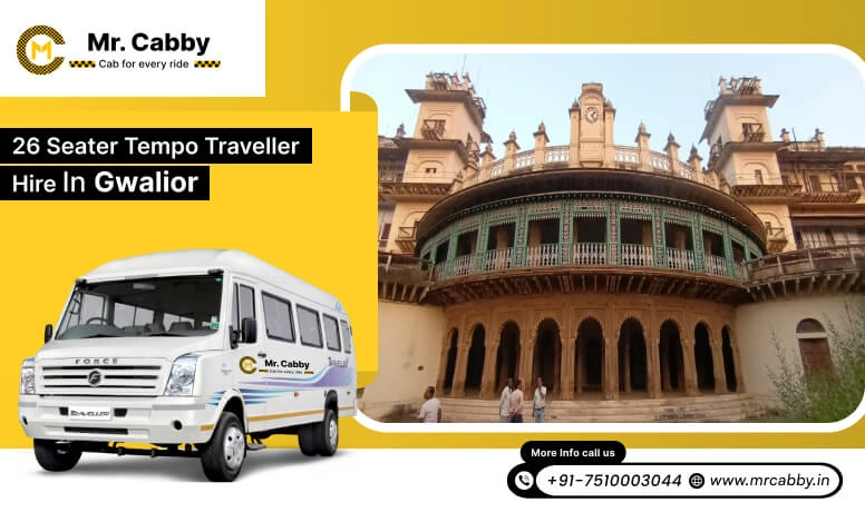 26 Seater Tempo Travellers on Rent in Gwalior, Tempo Traveller 26 Seater on Rent per Km in Gwalior