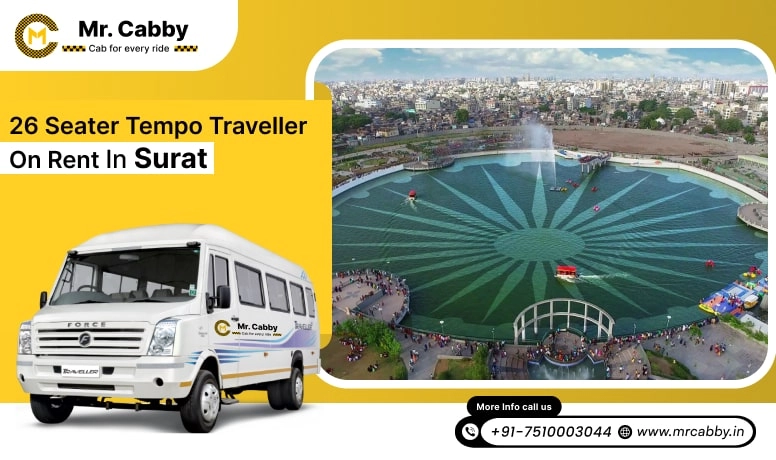 26 Seater Tempo Traveller on Rent in Surat, Hire 26 Seater Tempo Traveller in Surat - Mr. Cabby