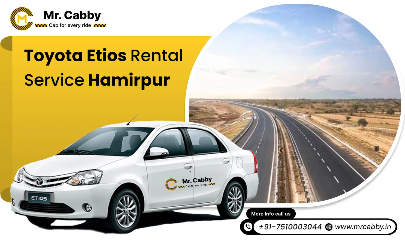 Toyota Etios cab hire in Hamirpur, Toyota Etios Rental Service in Hamirpur and Get 10% off - Mr. Cabby