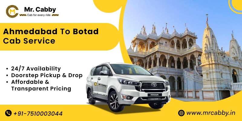 Ahmedabad to Botad Cabs | Ahmedabad to Botad One Way or Round Trip Taxi Booking from Mr. Cabby - Fare Starts at Rs.11/km