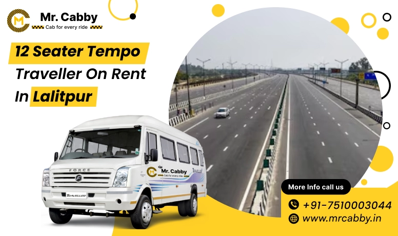 12 seater Force Tempo Traveller in Lalitpur at 10% Off with Mr. Cabby for Group Travel and Tours