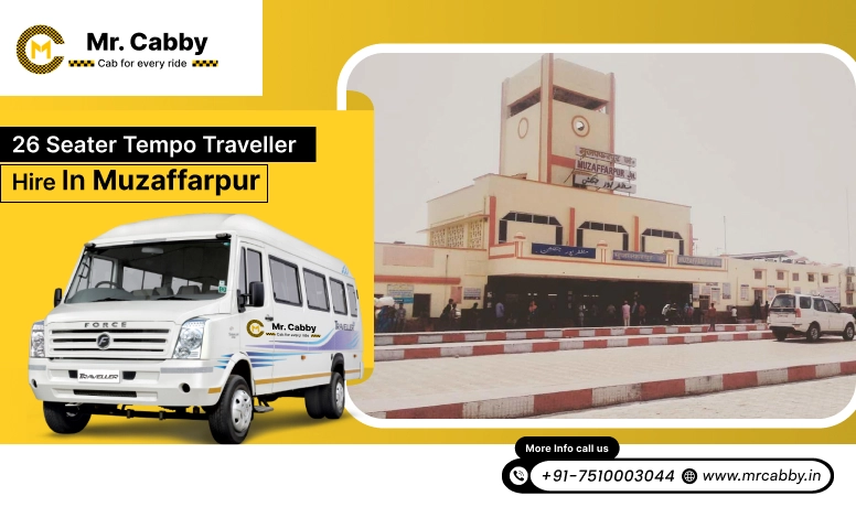 26 Seater Tempo Travellers on Rent in Muzaffarpur, Tempo Traveller 26 Seater on Rent per Km in Muzaffarpur