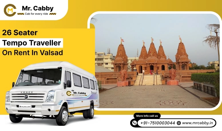 26 Seater Tempo Traveller on Rent in Valsad, Hire 26 Seater Tempo Traveller in Valsad - Mr. Cabby