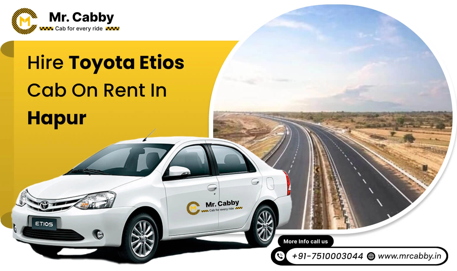 Best Toyota Etios cab hire in Hapur, Toyota Etios Rental Service in Hapur and Get 10% off - Mr. Cabby