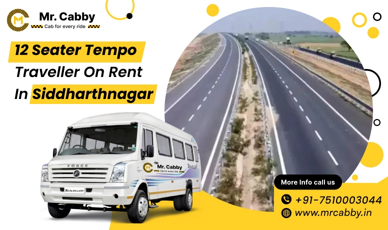 12 seater Force Tempo Traveller in Siddharthnagar at 10% Off with Mr. Cabby for Group Travel and Tours