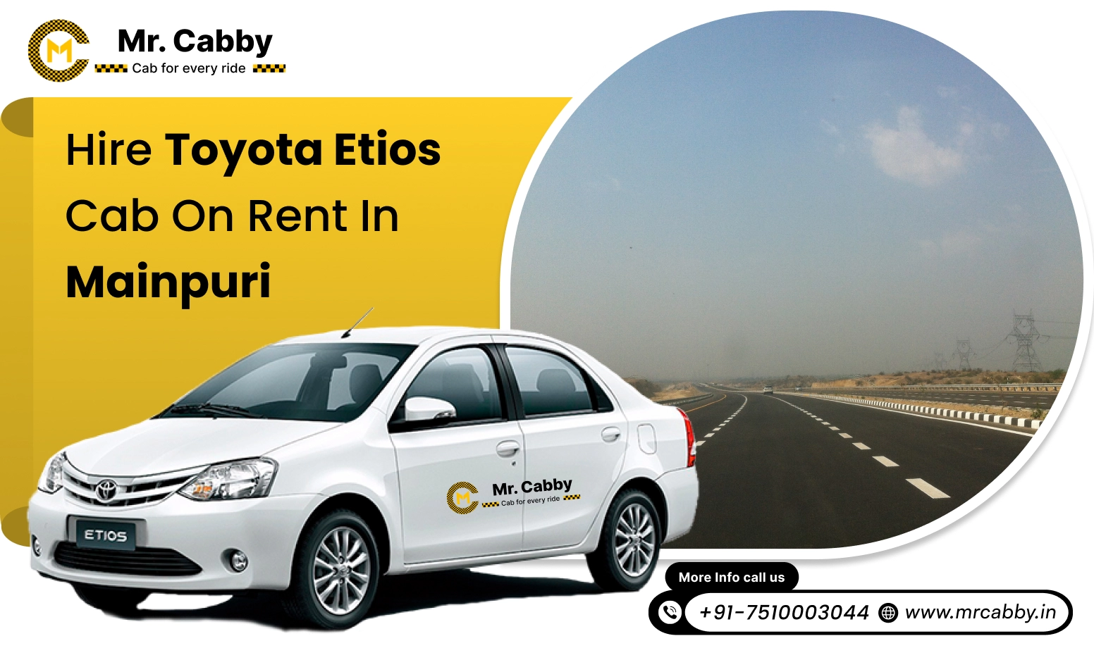 Toyota Etios cab hire in Mainpuri ,Toyota Etios rental service in Mainpuri and Get 10% off - Mr. Cabby