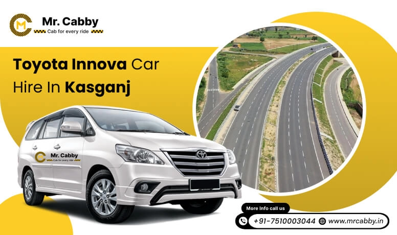Toyota Innova Crysta car hire in Kasganj, Innova(7+1) on rent in Kasganj for outstation - Mr. Cabby