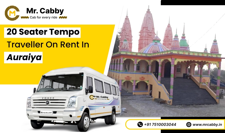 20, 25, 26 Seater Tempo Traveller in Auraiya and Get 10% Off - Mr. Cabby