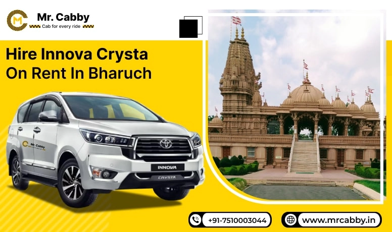 Hire Innova on Rent in Bharuch, Toyota Innova Crysta Car Hire in Bharuch, Innova Car Rent Per Km - Mr. Cabby