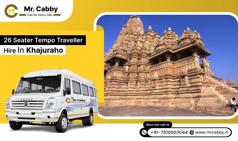 26 Seater Tempo Travellers on Rent in Khajuraho, Tempo Traveller 26 Seater on Rent per Km in Khajuraho