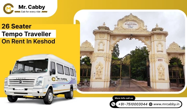 26 Seater Tempo Traveller on Rent in Keshod, Hire 26 Seater Tempo Traveller in Keshod, 26 Seater Tempo Traveller for Rent in Keshod - Mr. Cabby