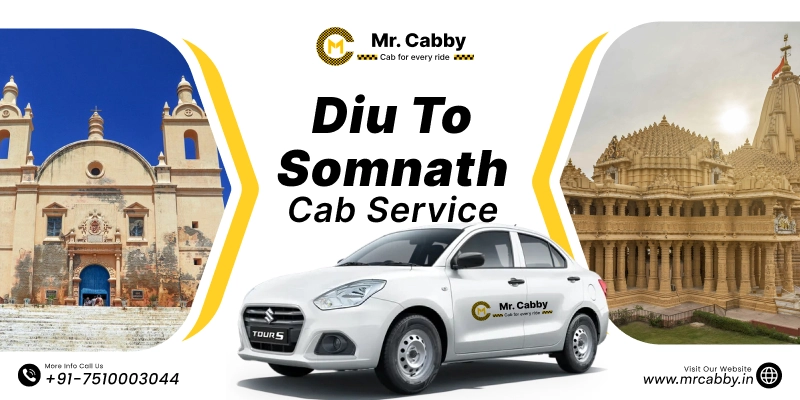 Diu to Somnath Cab Service | Taxi Booking from Diu to Somnath for one-way and round trip Fare starts @ just Rs.12/km