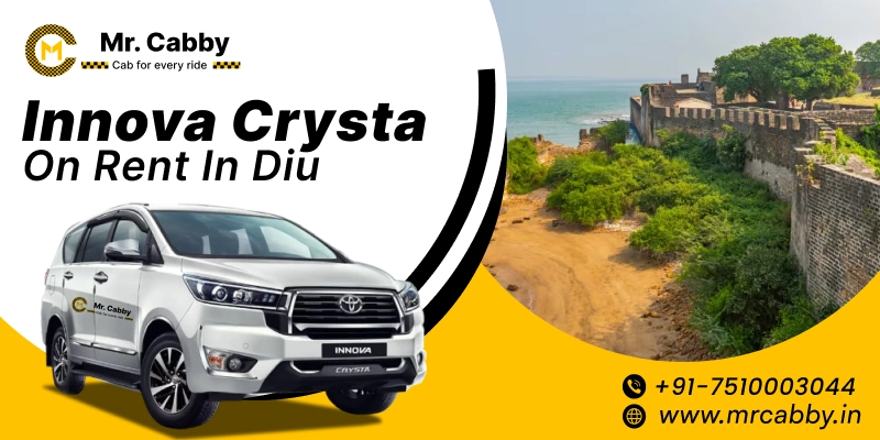 Innova Crysta on Rent in Diu | Innova Crysta Hire in Diu for one-way and round trips with a fare at 18 Rs./km